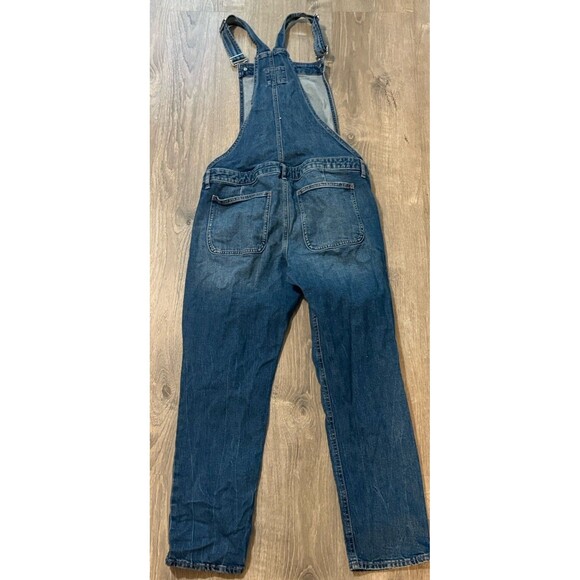 Gap Maternity Stretch Denim Jean Bib Overalls Size S Pockets 27 inch Inseam - Picture 2 of 8